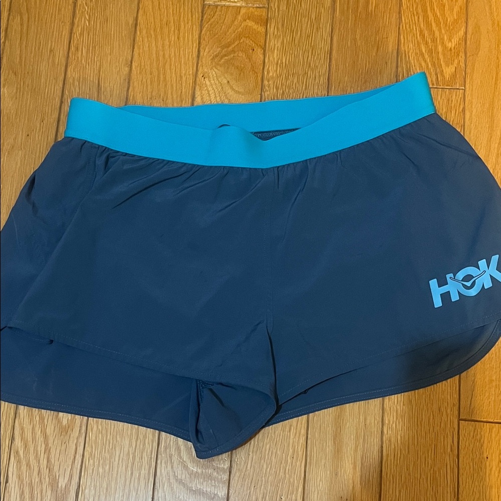 Hoka Women's Athletic Shorts in Navy and Teal